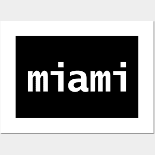 Miami Minimal Typography White Text Posters and Art